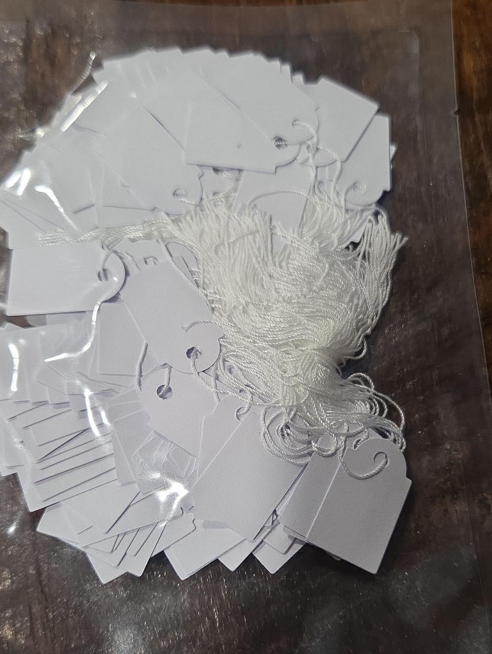 White Mini Tags with Strings - Pack of Blank Hang Tags